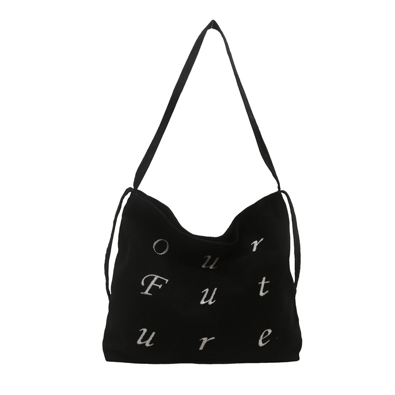 Carta de tela de terciopelo bolsas grandes para mujeres 2024 nueva moda bolsas coreanas bolsas para estudiantes de clase bolsas de compras de gran capacidad