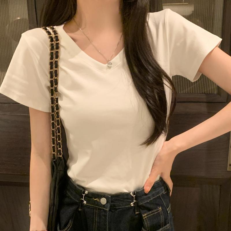 K003 화이트-V칼라-레귤러 스타일