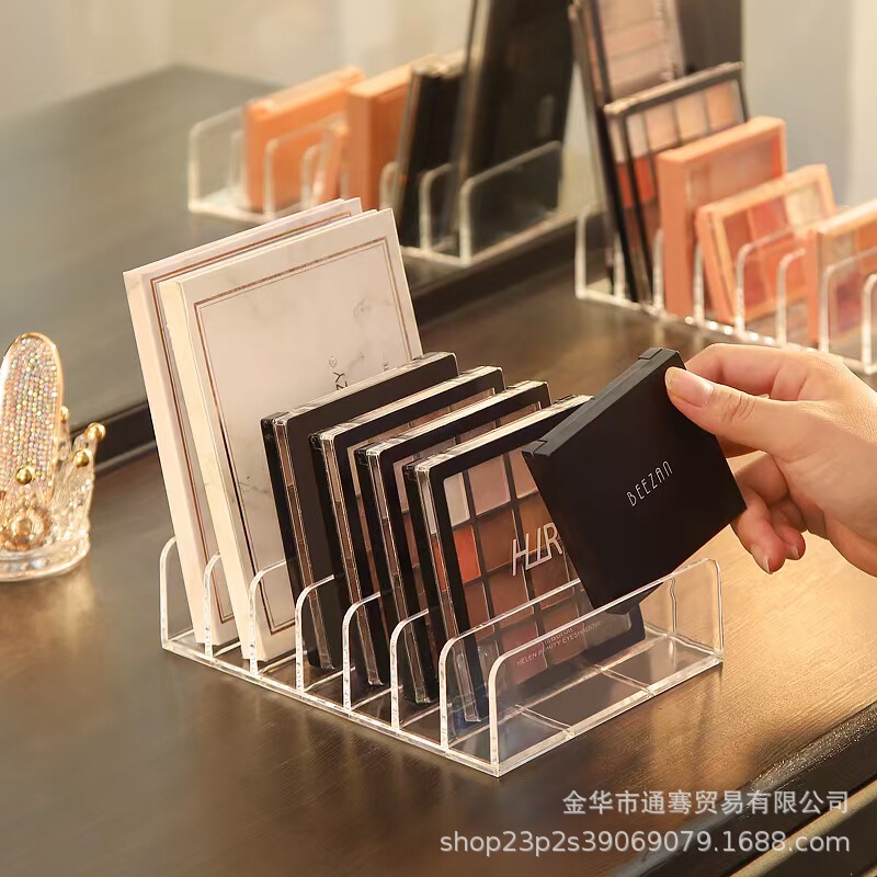 [in stock] Eyeshadow Plate Storage Box Powder Cake Drawer Partition Panel Cosmetic Blush Cosmetic Desktop Storage Shelf