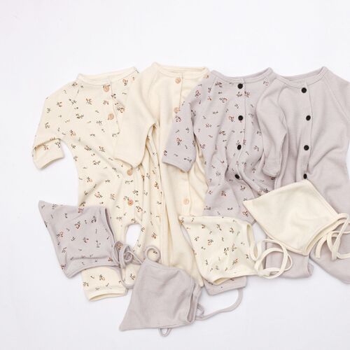 Korean Version Climbing Suit Minicowmother Children's Pajamas Newborn Bodysuit Air Conditioning Suit for Infants and Toddlers