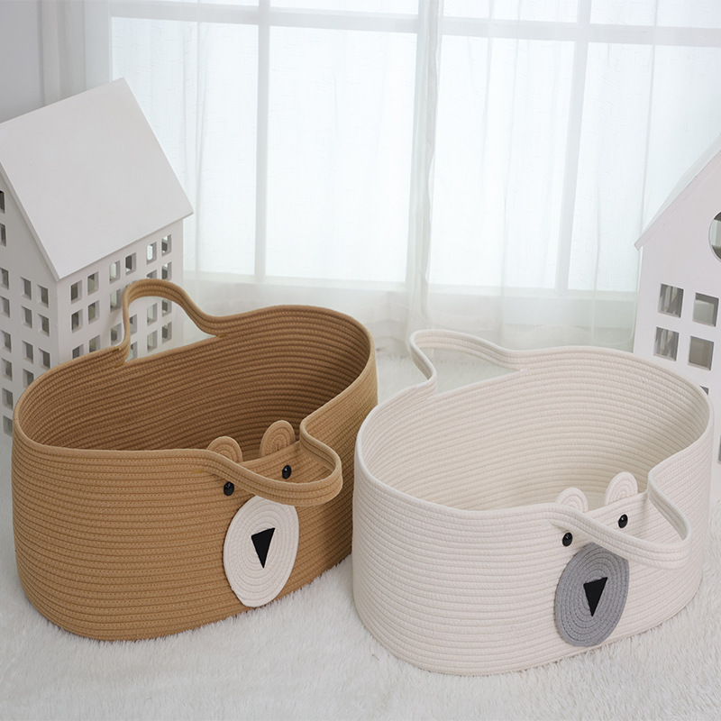 Casual Style Cotton Rope Baby Satchel Basket Baby Satchel Satchel Cradle Newborn Discharge Basket Sleeping Bed