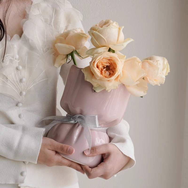 情緒安定花瓶陶磁器花瓶客間に花の生け花を飾る贅沢な高級感のある新しい家のレトロな装飾品