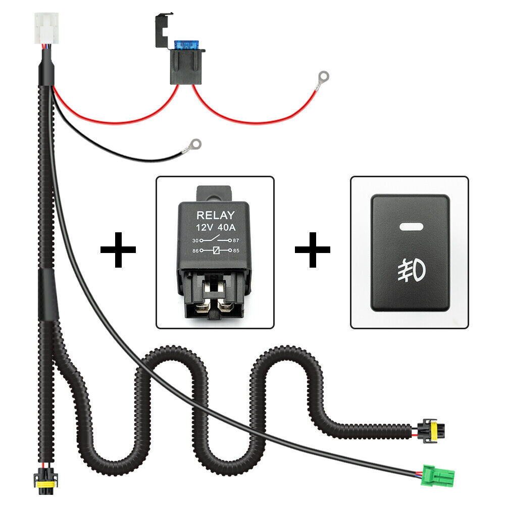 Lámpara de niebla interruptor línea conjunto H11/H8 aplicable a Nissan Qijun Loulan Nissan Luida modificada lámpara antiniebla interruptor línea