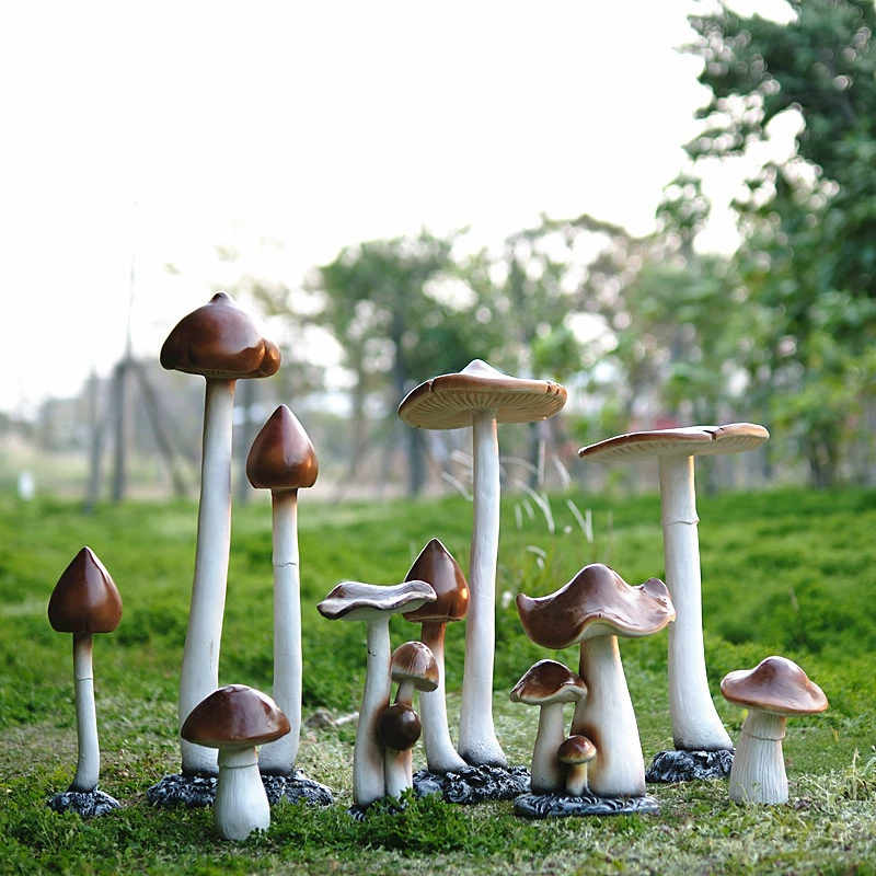 Уличные искусственные грибы-украшения из стекловолокна для газона, двора, сада, ландшафтная скульптура, скульптура из смолы и стекловолокна