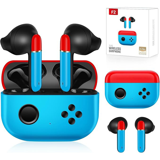 Cross-border explosions tws Bluetooth headset game e-sports headset enc call noise reduction real wireless long endurance headset F2 Cross-border explosions tws Bluetooth headset game e-sports headset enc call noise reduction real wireless long endurance headset F2