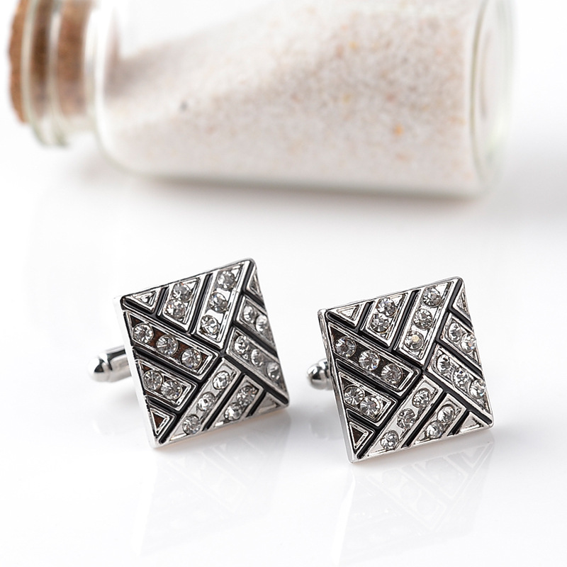 European and American cross-border creative new French diamond cufflinks cufflinks men's suit shirt cufflinks