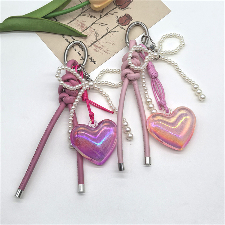 1 Piece Acrylic Heart Shape Bag Pendant Keychain display picture 3