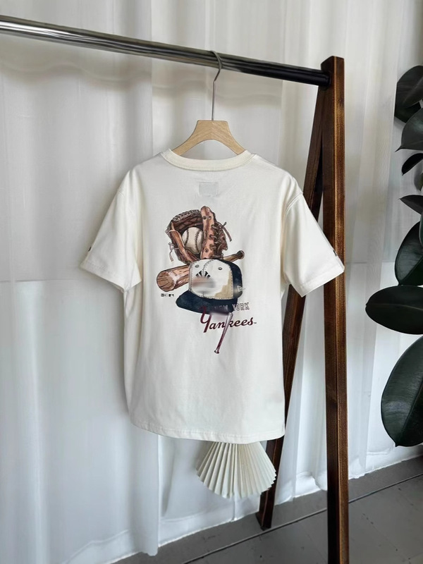 New Eraニューも華2025新春M家半袖tシャツNY野球ロゴプリントファッションカップル|undefined