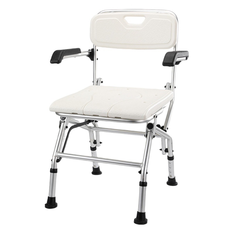 Las mujeres embarazadas de edad avanzada Silla de baño plegable Silla de baño práctico taburete de baño con discapacidad elevación de aleación de aluminio