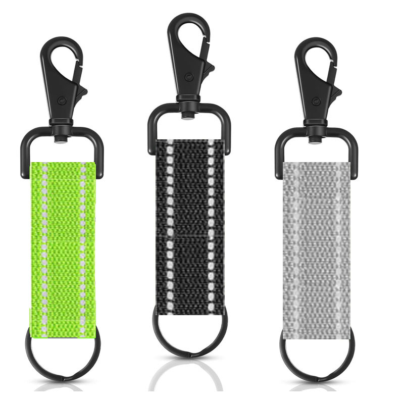 跨境新款反光挂件承重反光钥匙挂钩背包荧光挂件反光钥匙扣登山扣