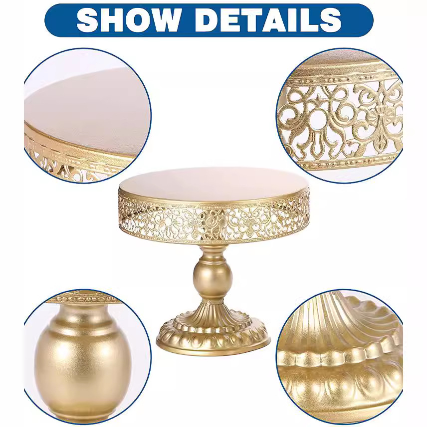 Creativo estilo europeo oro hueco estante de pastel de boda props mesa de postres decoración de postres tienda de postres refrigerio combinación de estante de pastel