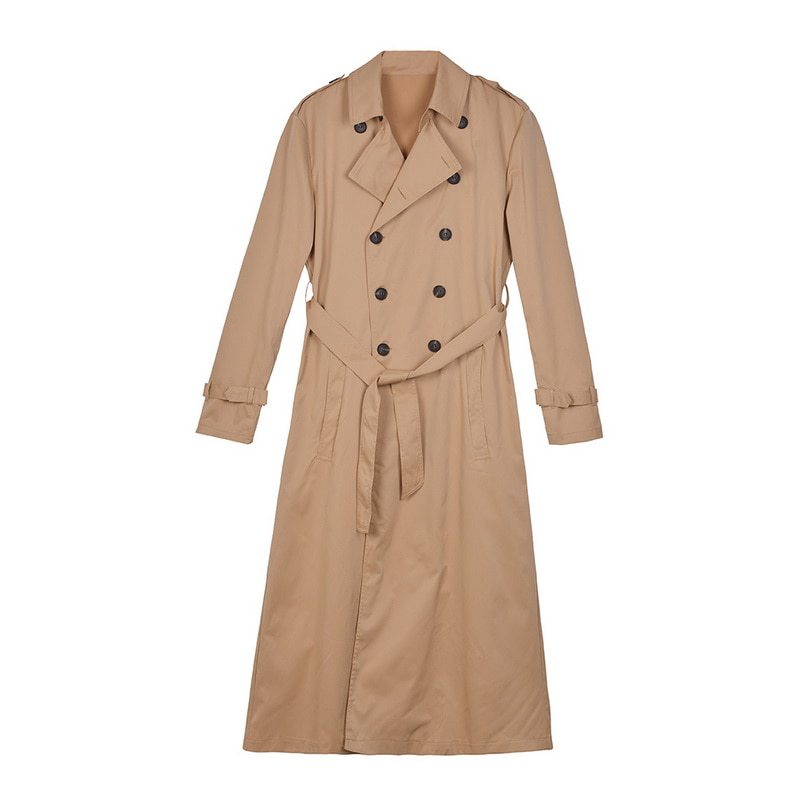 Trench coat da uomo autunnale invernale elegante cappotto_voghion.com
