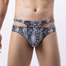 内依酷男士比基尼三角性感印花豹纹蛇纹内裤低腰情趣欧美新款