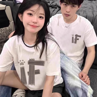 Summer Pure Cotton Short-Sleeved T-Shirt Couple Wear Lazy Style Loose Niche Design Tops for Men and Women Student Trendy Class Uniforms