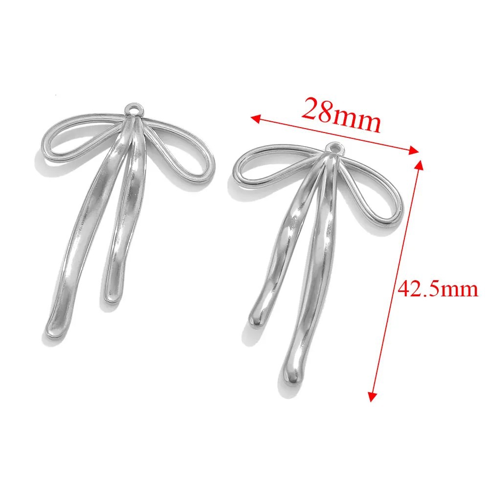 Colgante de lazo de acero inoxidable, accesorios de joyería de bricolaje, pendientes, collares, accesorios de joyería, colgantes decorativos al por mayor