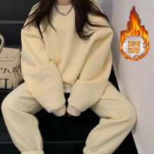 年春秋新款时尚韩版宽松慵懒风薄款不加绒卫衣卫裤休闲女套装