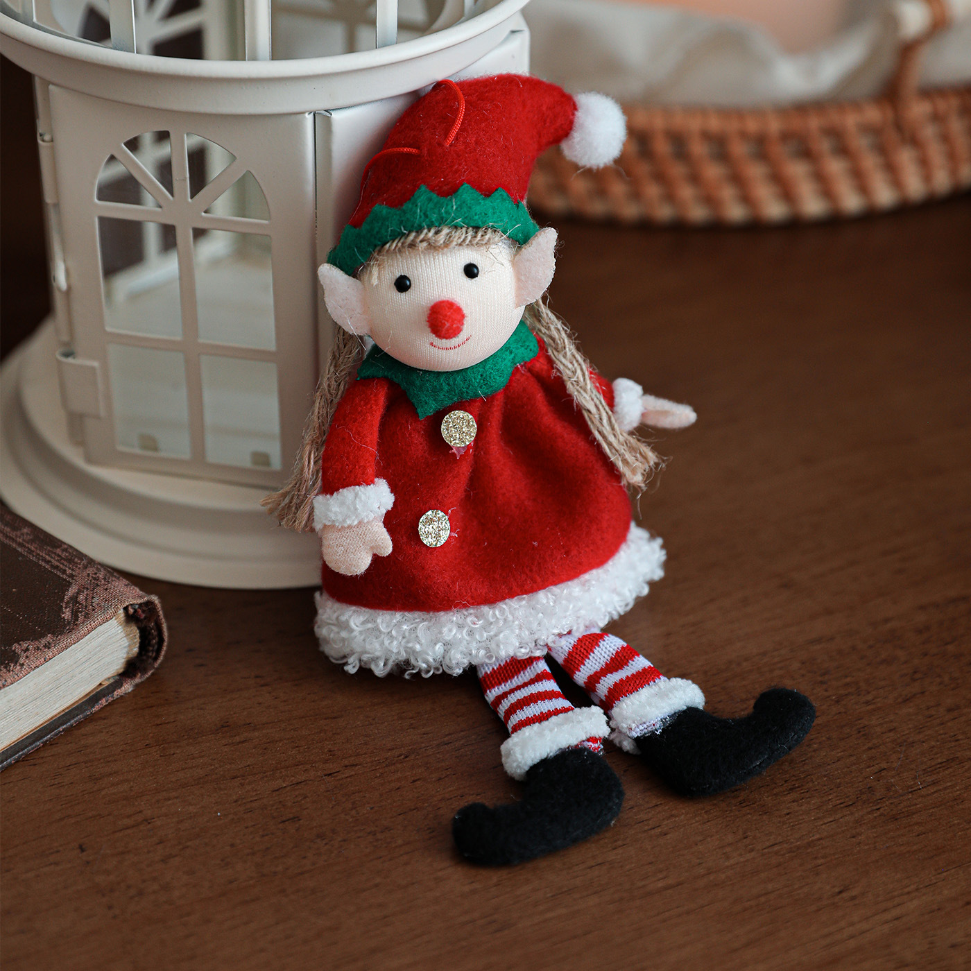 Decoraciones de Navidad de peluche muñecas de hadas en adornos de muñecas de niños lindos colgantes de árbol de Navidad