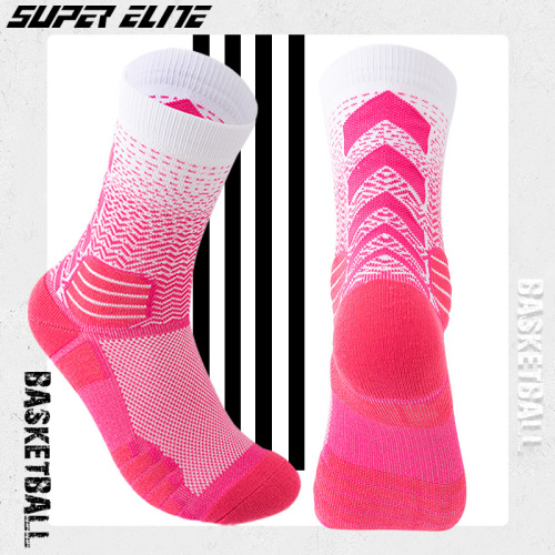  Gradient High Top Court Elite Socks Thickened Competition Comprehensive Practical Sports Socks Professional Basketball Socks Dropshipping