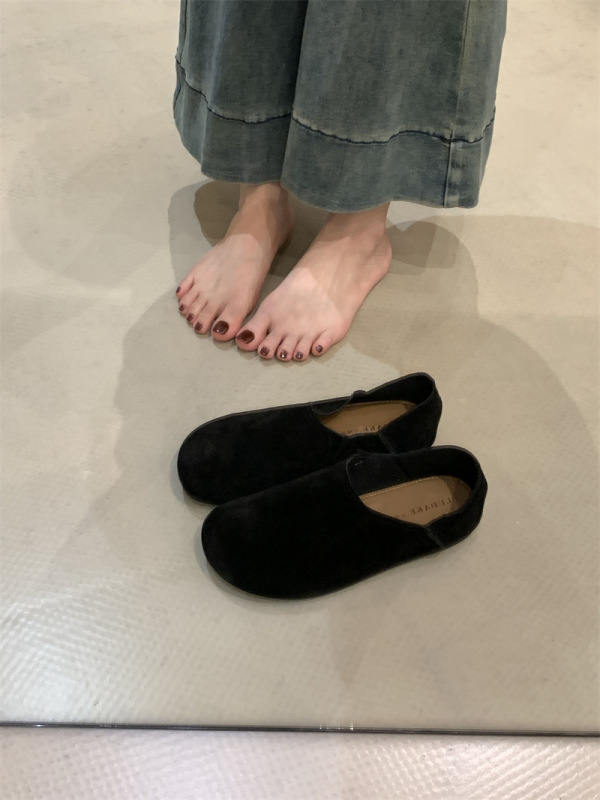复古奶奶深口勃肯鞋女外穿2025秋冬厚底内增高一脚蹬晚晚单鞋|undefined