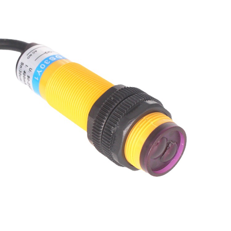 沪丰漫反射光电开关 E3F-DS30C4红外线传感器 距离30CM可调感应器