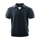 ZF8111-D海鸥领针织OLO衫简约休闲老钱风短袖松弛感上衣，男装针织衫/毛衣，星座614