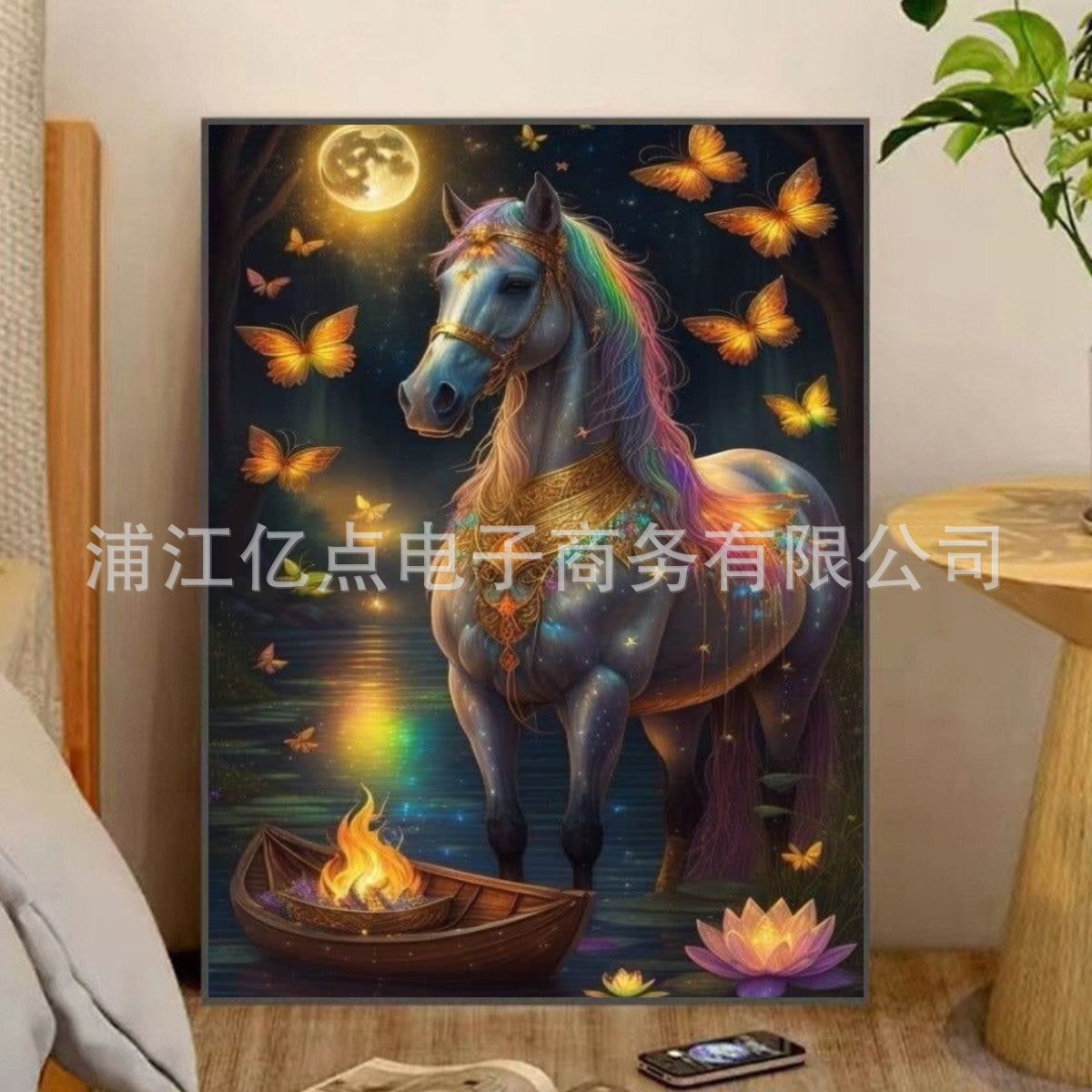 Nueva pintura de diamante 5D transfronteriza con marco DIY hecho a mano pegajoso diamante pintura sala de estar pintura decorativa punto diamante pintura fábrica al por mayor