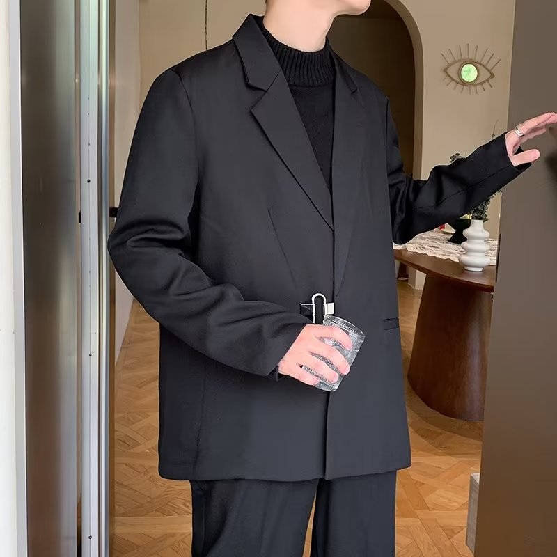 Chaqueta de traje casual de moda coreana, top delgado para hombre, traje pequeño de primavera de una sola pieza, traje formal de negocios guapo