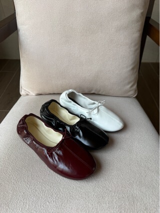 New Style Bow-Knot Flat Ballet Shoes, Niche Non-Abrasive Oil-Waxed Leather Comfortable Women's Shoes, Round-Toe Super Soft Casual Shoes