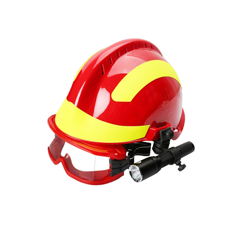 Forest fire emergency rescue helmet with goggles emergency safety helmet high strength ABS protective cap 5
