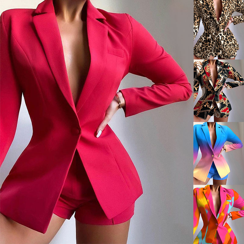 GraceChic LN507 In Stock Casual Autumn Winter European And American Style Elegant Slim Fit Short Professional Women's Blazer Suit_voghion.com