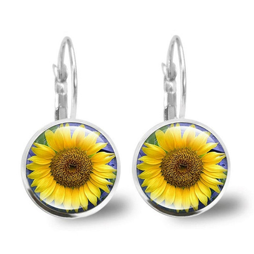 Sunflower Hummingbird Moon Angel Earrings Women's Cross-border European and American Hot Selling Fashion French Ear Hook Ear Jewelry Wholesale
