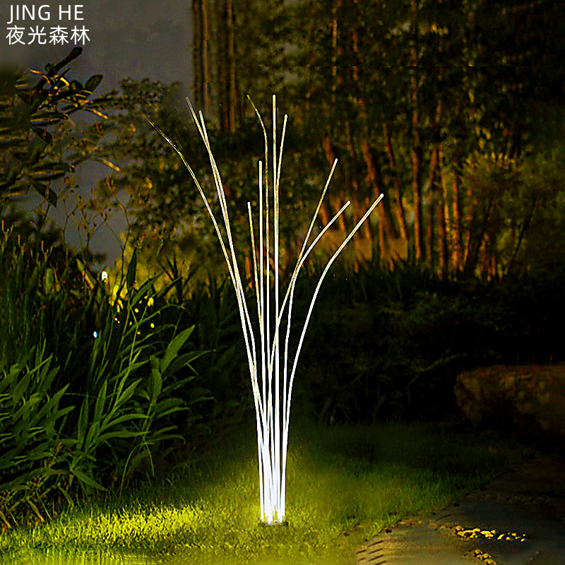 Lámpara de caña de fibra óptica LED lámpara de jardín creativo al aire libre parque Villa paisaje Lámpara decorativa iluminación del jardín lámpara de césped