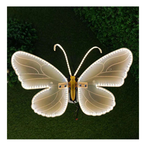 Dynamic Butterfly Lamp Park Landscape Lamp Internet Celebrity Check-In Courtyard Lamp Decoration Hanging Vertical Shopping Mall Lamp Manufacturer Wholesale