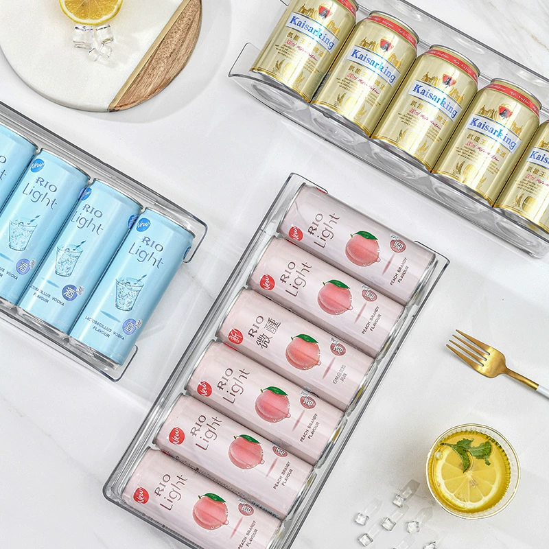 Большая емкость прозрачный PET холодильник для хранения напитков коробка для хранения банок