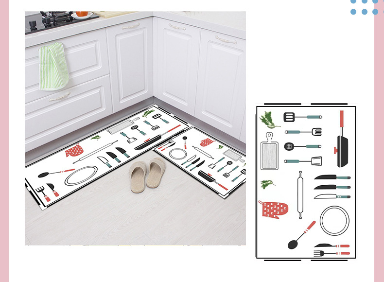 卡通厨房垫,厨房地垫,长条地垫,入户门垫,吸水吸油地垫