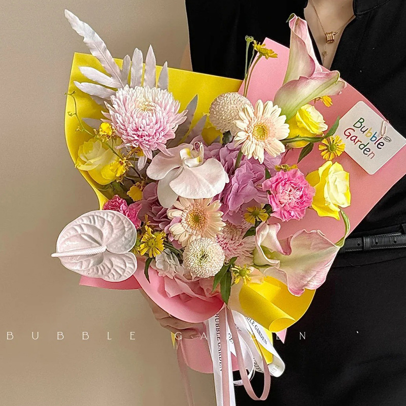 157 gramos de papel de embalaje de ramo de flores de color rojo red, papel kraft ligero de lujo, material de embalaje de flores de papel de embalaje