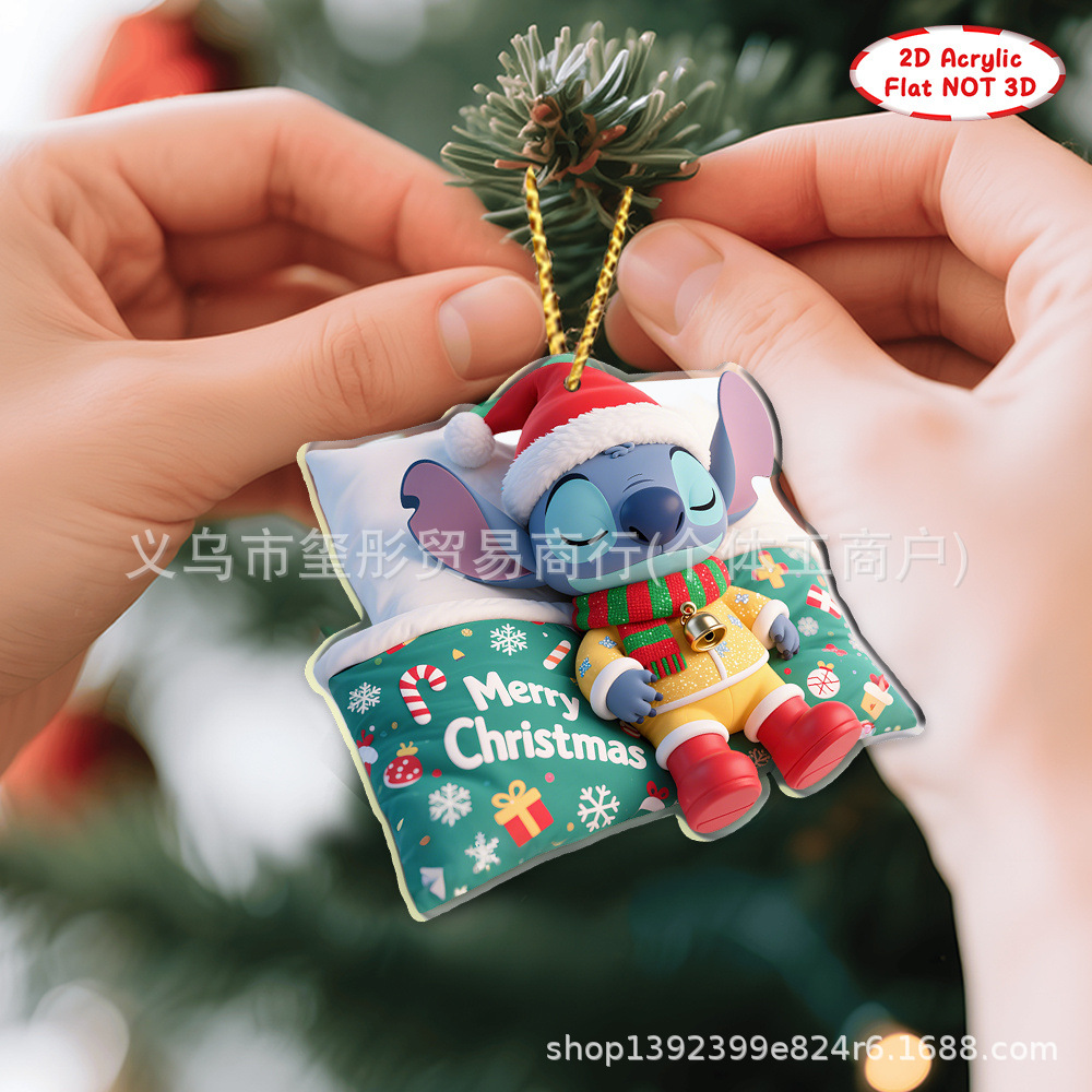 Transfronterizos temu Xiyin nuevo Stiltys decoración de Navidad decoración de automóviles colgante plano acrílico 2D lista