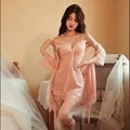 Набор прозрачного кружевного slip-платья, женское плюс-сайз, прозрачный шифон/кружево, два диапазона размеров