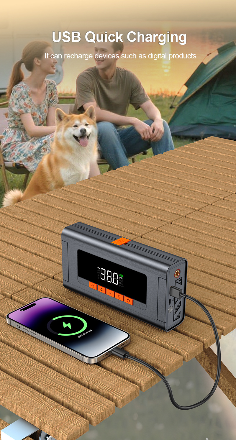 Cross-Border Car Emergency Starting Power Supply Air Pump All-In-One New Multi-Functional Portable Car Power Bank N10
