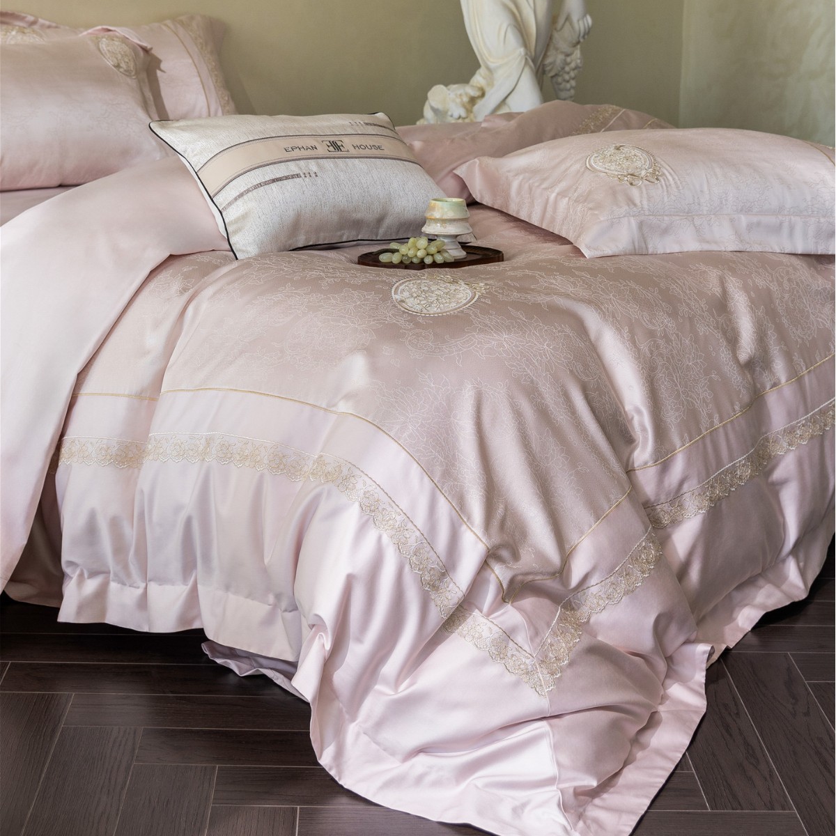Light Luxury Style High-Precision Yarn-Dyed Jacquard Super Soft Bedding Bedding Australian Cotton Pure Cotton Long-Staple Cotton Four-Piece Home Textile Set