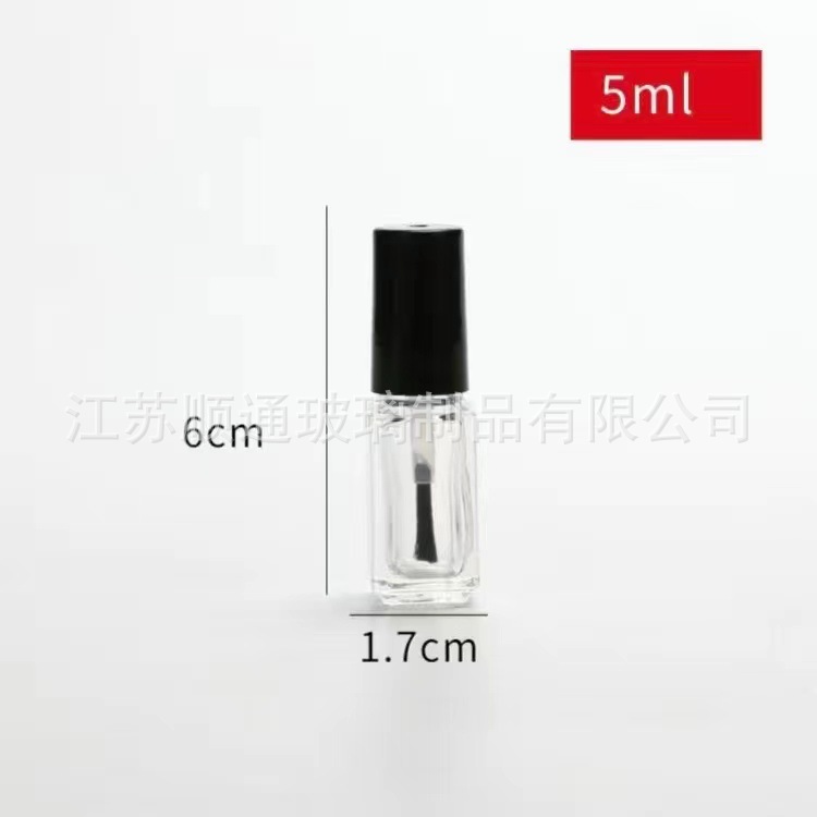 Botellas Vidrio para Esmalte 5–15 ml — Con Brocha (Transparente)
