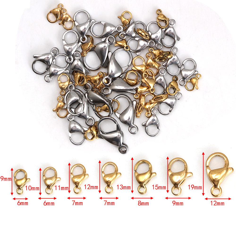25 Pieces Per Pack 304 Stainless Steel Solid Color Lobster Clasp display picture 11