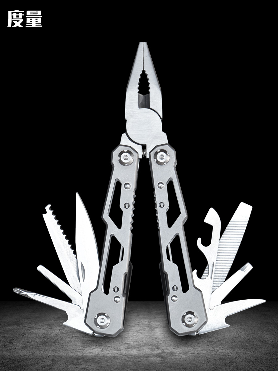 全钢镂空多功能钳子折叠小刀便携露营应急组合工具迷你多用途装备
