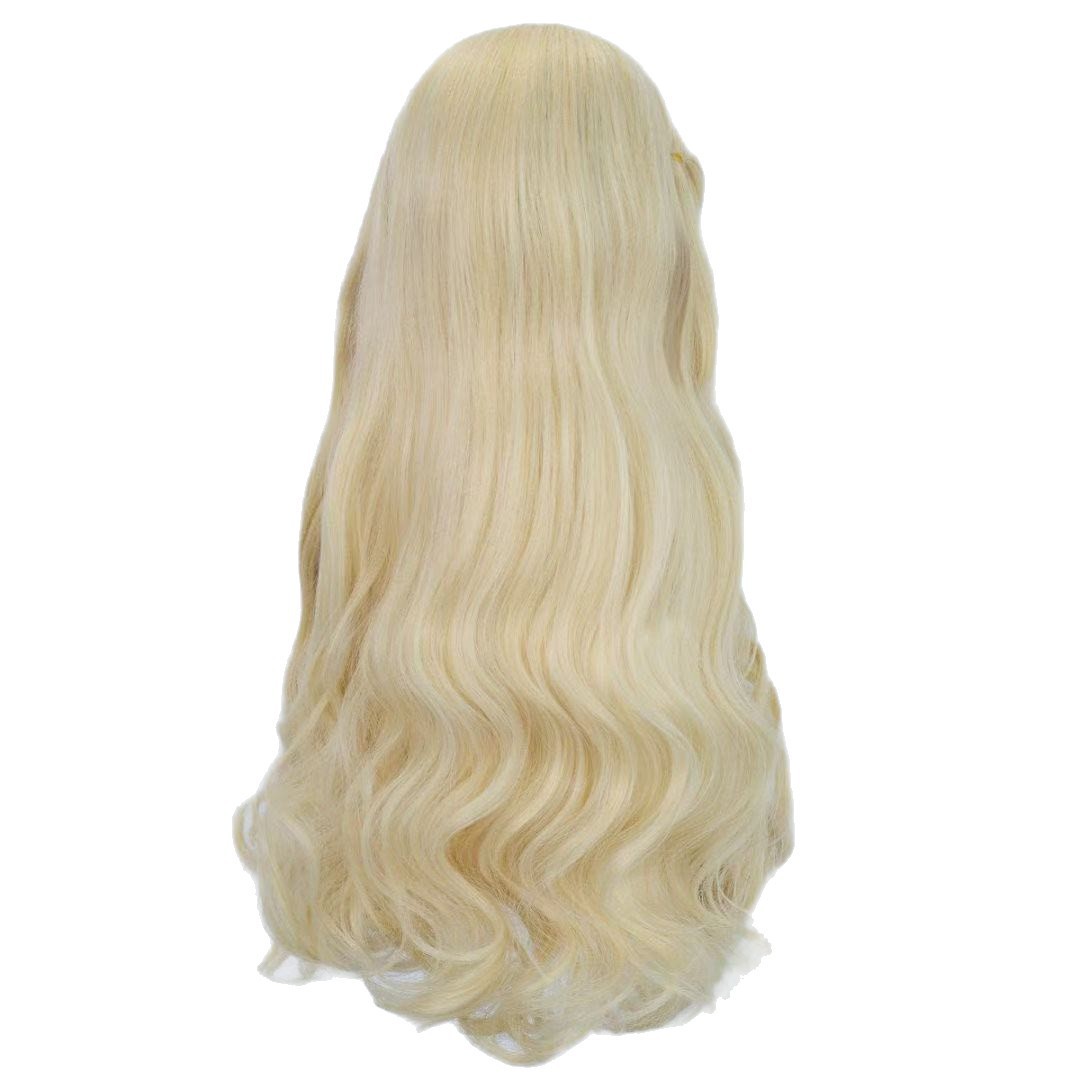 Silk Magic Bad Witch Película Glinda Cos Peruca Simulación Cuero Cabelludo Top Curly Dorado Coslay