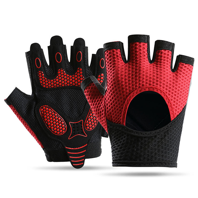 Guantes de fitness para hombres y mujeres, medio dedo, deportes al aire libre, antideslizante, resistente al desgaste, amortiguador suave, barra horizontal, guantes antideslizantes para montar