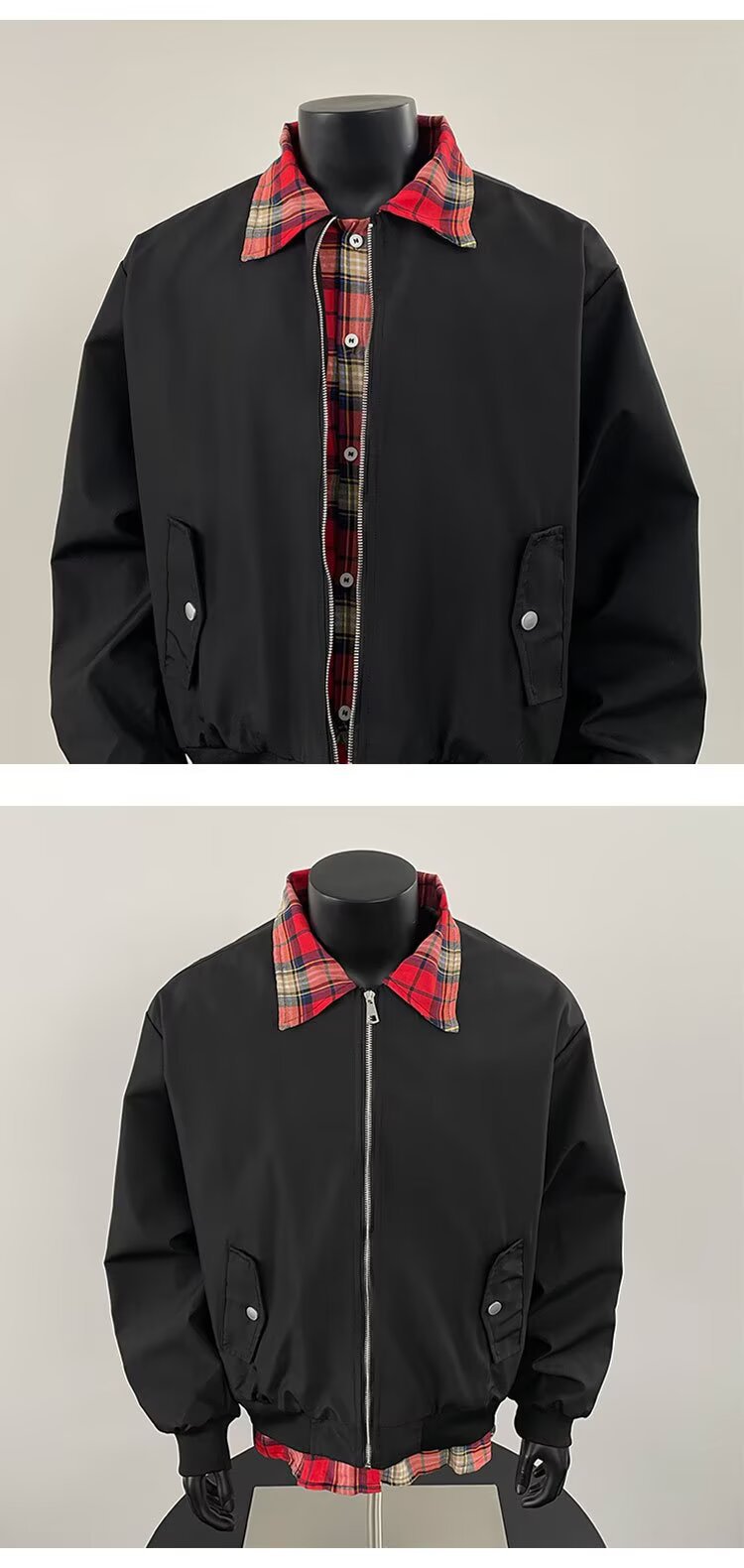 Men's Old Qian Style Colour Block Flight Jacket For Autumn_voghion.com