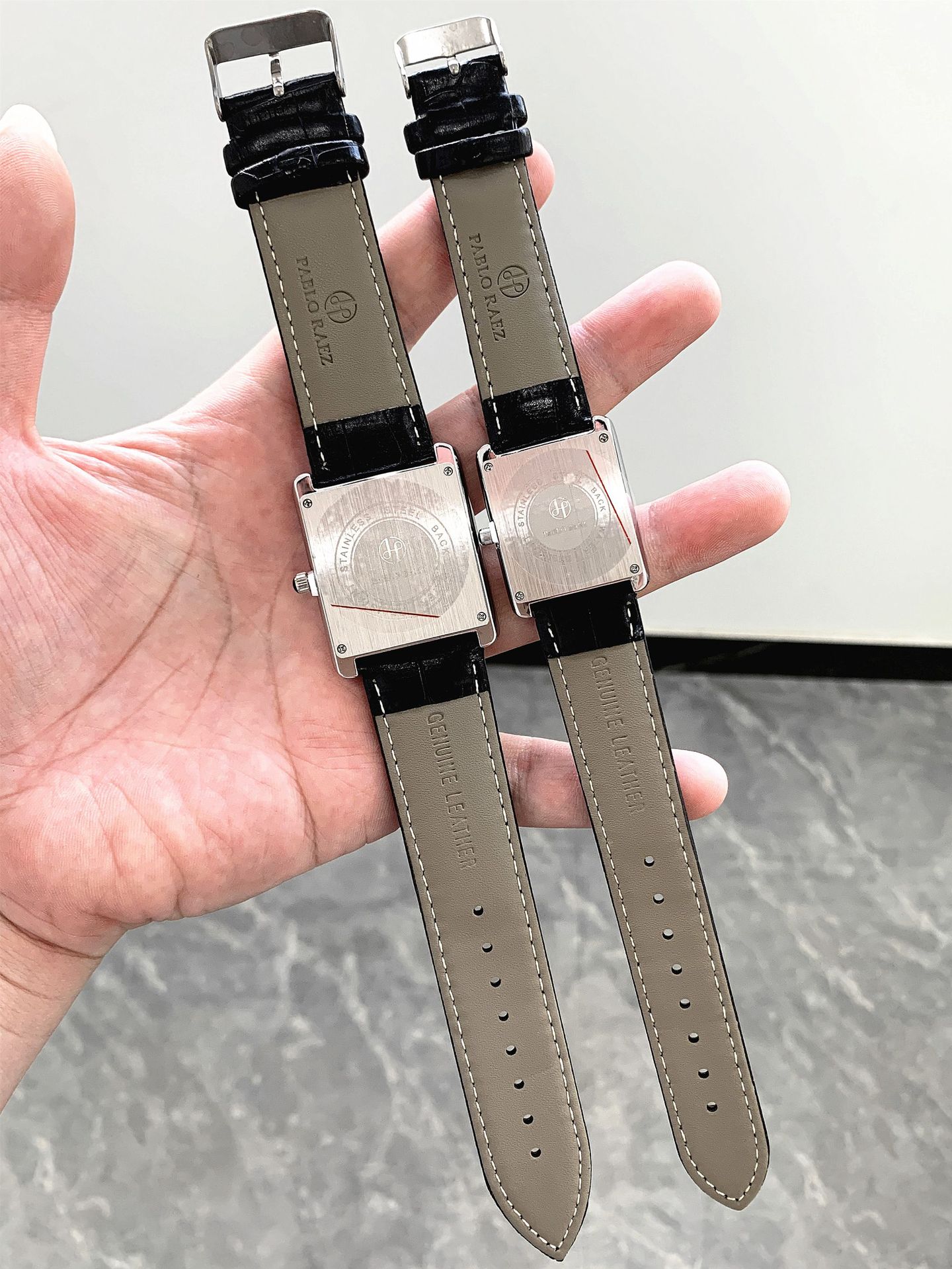 Quartz Watch For Couples With Genuine Leather Strap And Square Dial_voghion.com