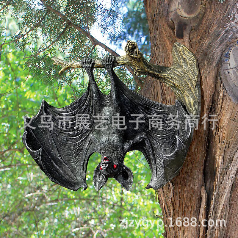 Cross-border New Resin Handmade Crafts Bat Pendant Nightdevil Vampire Statue Halloween Decorations