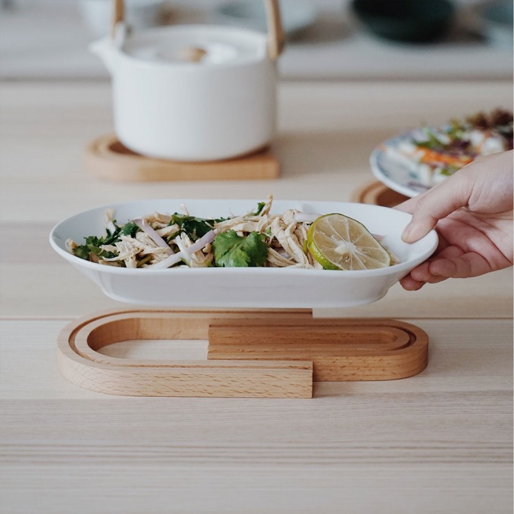 Diseño original nórdico japonés cafetera de madera maciza estera de aislamiento placemat taza estera tazón estera de nogal negro haya