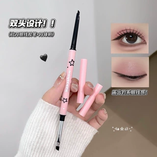 kakashow双头刀锋眼线胶笔自然持久防水不易晕染自带化妆刷眼线笔